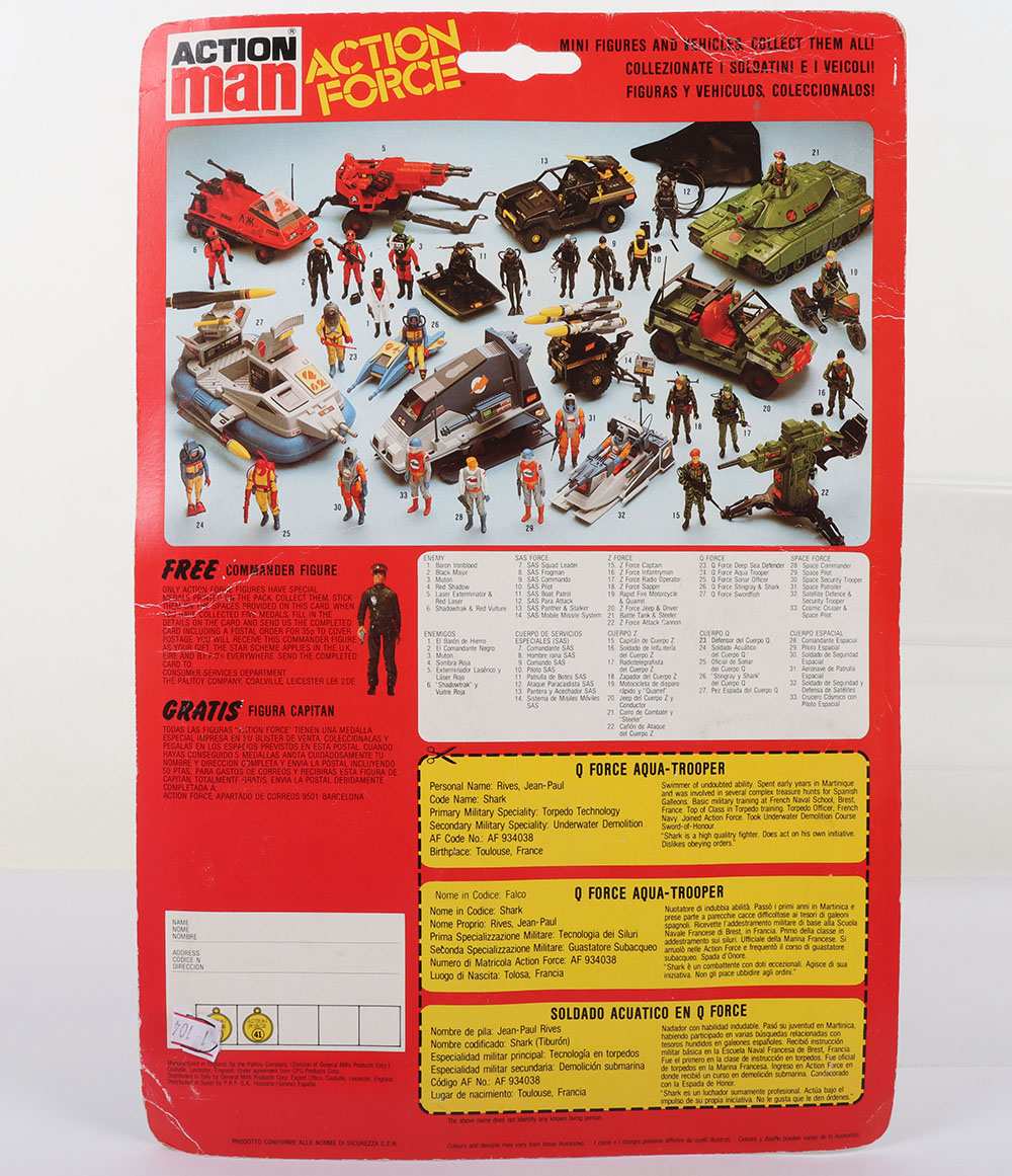 Palitoy Action Force Q Force Stingray and Shark action figure - Image 2 of 8