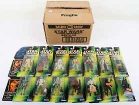 Star Wars Power of the Force 14 Action Figures Mint with Gold Stickers with Original Shipping Case K