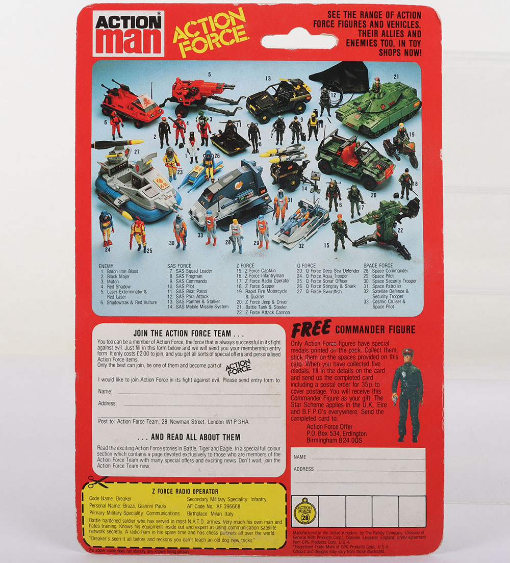 Palitoy Action Force Z Force 5 action figures - Image 5 of 11