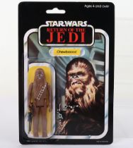 Vintage Star Wars Chewbacca on Palitoy 1983, Return of the Jedi 45 C Card back