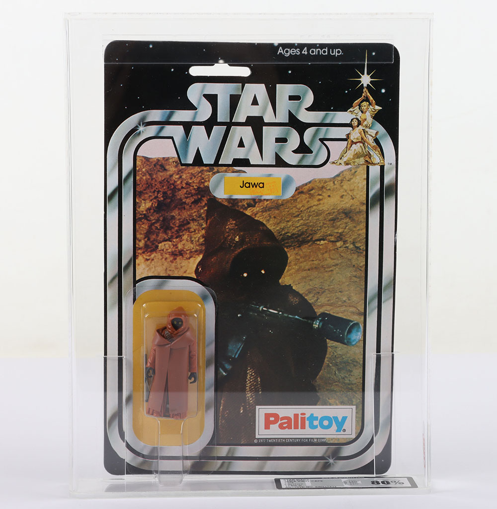Rare Vintage Star Wars UKG 80 Graded Jawa (Vinyl Cape) on 1978 Star Wars Palitoy 12 back B card
