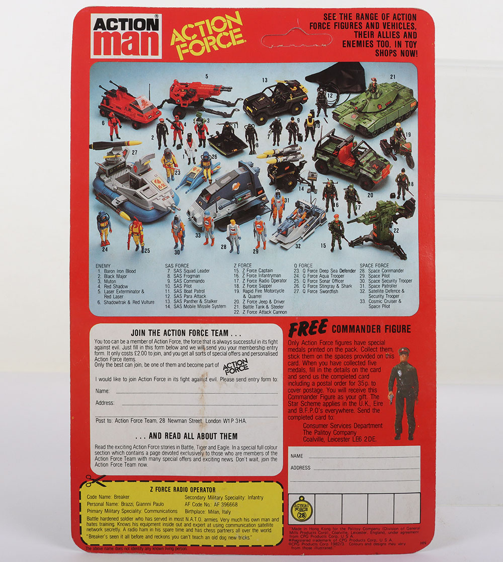 Palitoy Action Force Z Force 5 action figures - Image 11 of 11