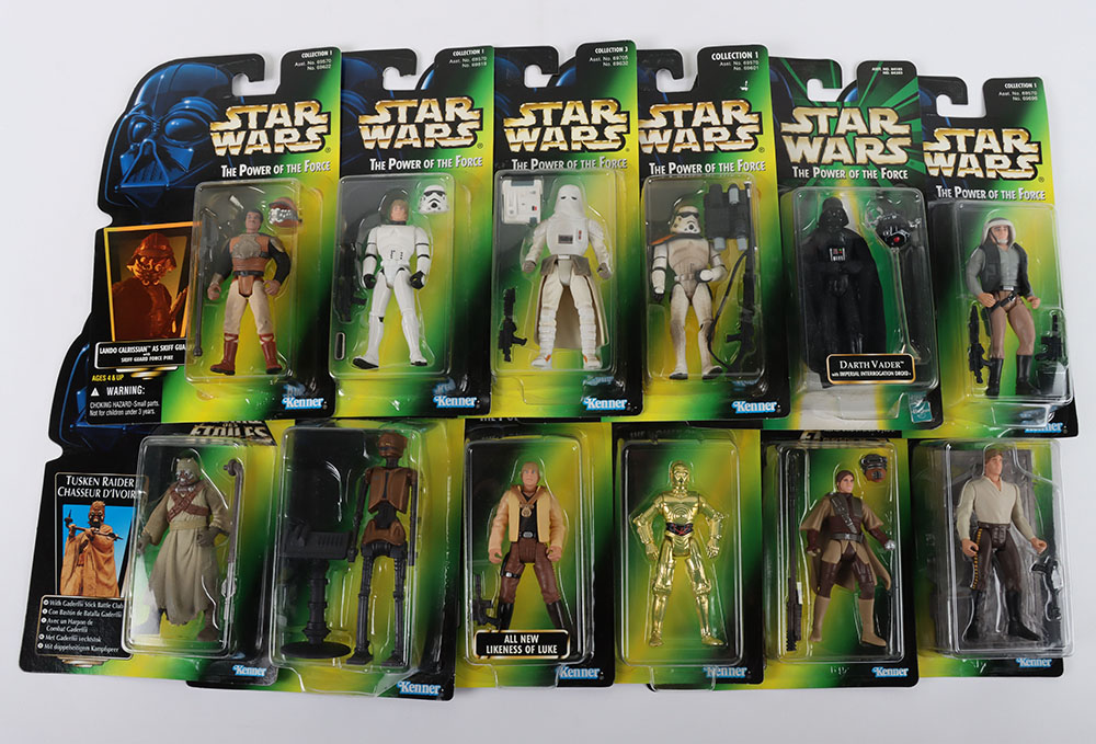 Star Wars Power of the Force 12 carded Action Figures Mint with Original Shipping Case Kenner - Image 3 of 5