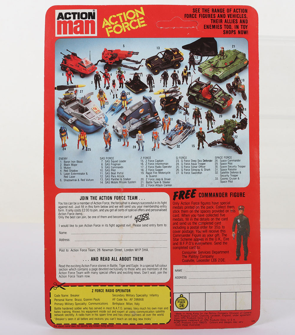 Palitoy Action Force Z Force 5 action figures - Image 9 of 11