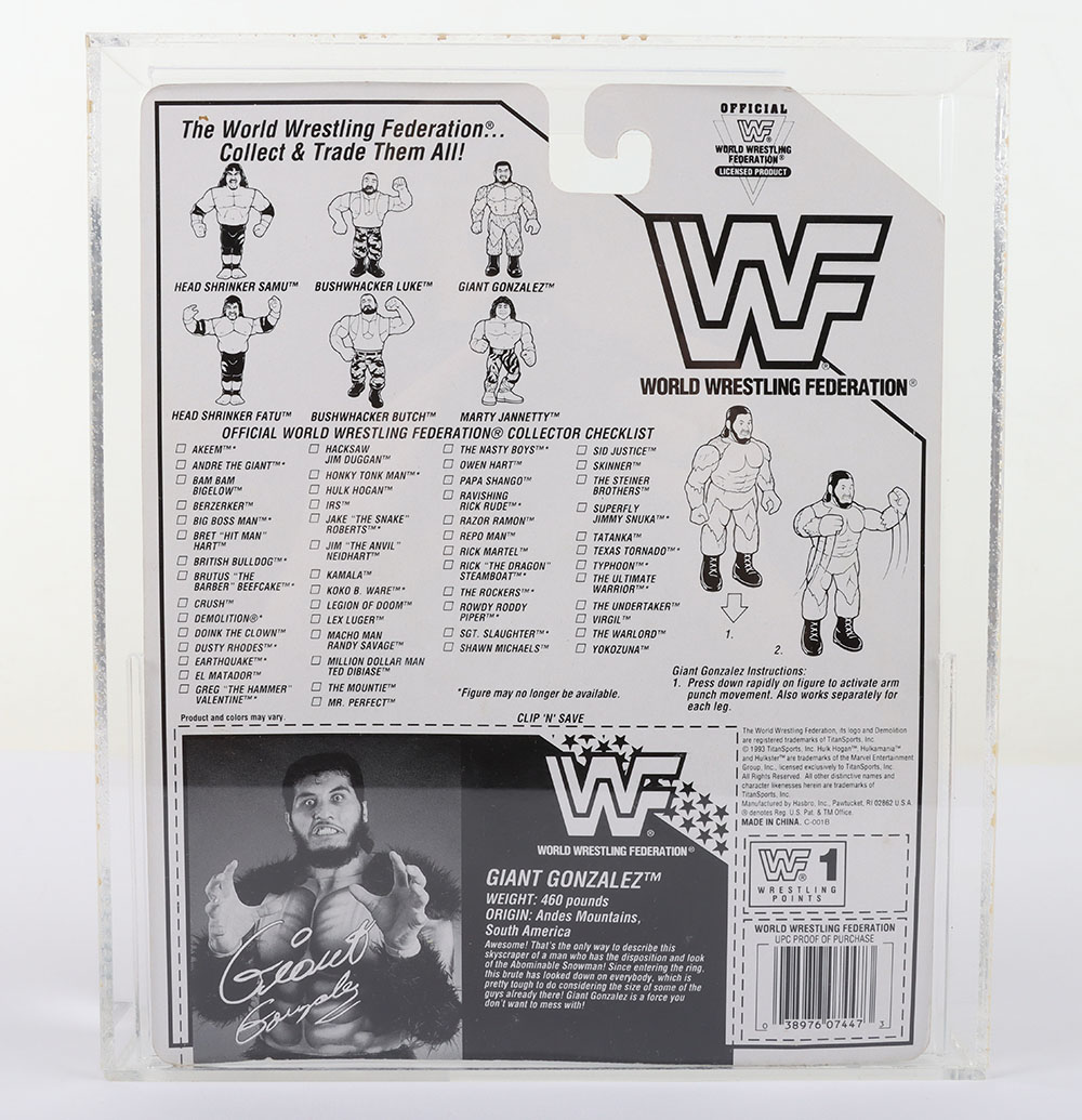 UKG Graded 80 Giant Gonzalez series 10 WWF Wrestling figure by Hasbro - Image 2 of 4