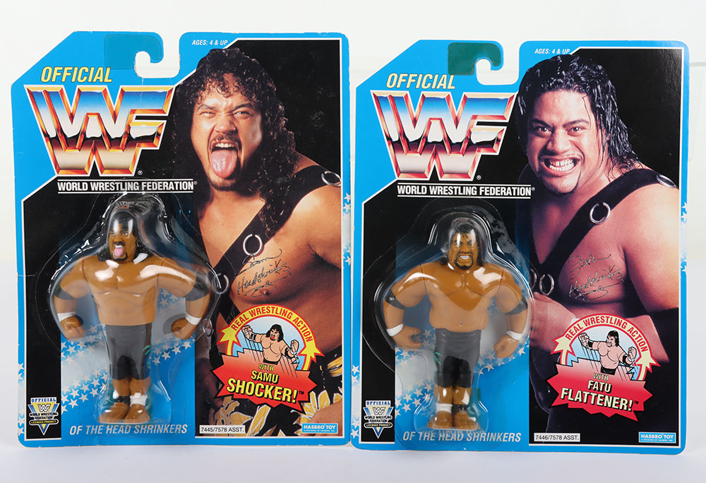 Fatu & Samu of the headshrinker series 10, WWF Wrestling figures by Hasbro