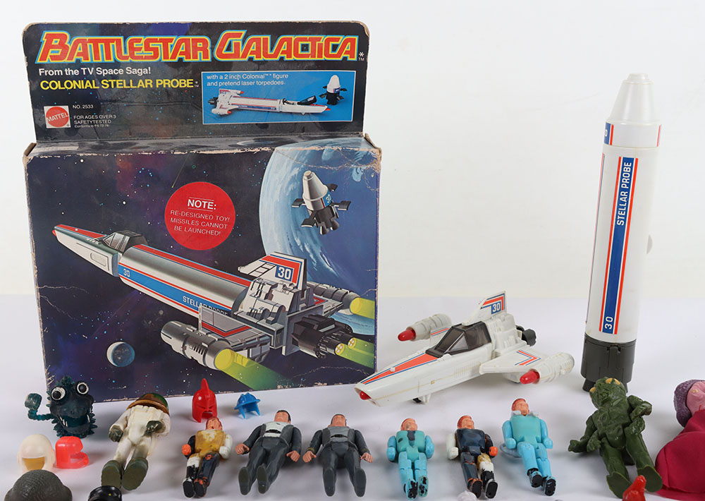 Collection of Vintage 3.75 Action Figures Vehicles weapons and accessories plus a Battlestar Galacti - Image 3 of 4