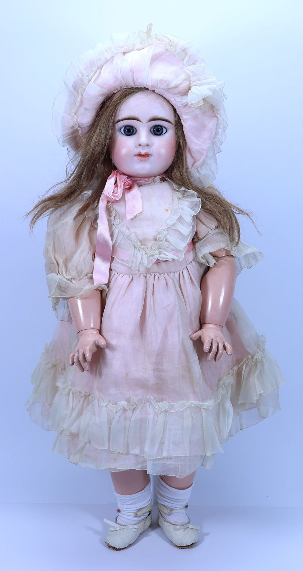 A Beautiful and large E.D bisque head Bebe doll, size 14, French circa 1890,