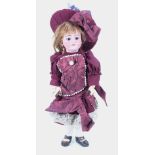 A Simon & Halbig 1079 bisque head doll, German circa 1905,