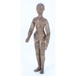 A rare miniature 19th century wooden articulated artists Lay figure,