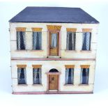A nice all original Christian Hacker painted wooden Dolls House, German 1890s