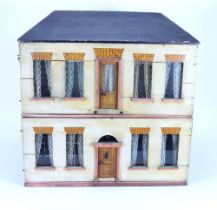 A nice all original Christian Hacker painted wooden Dolls House, German 1890s