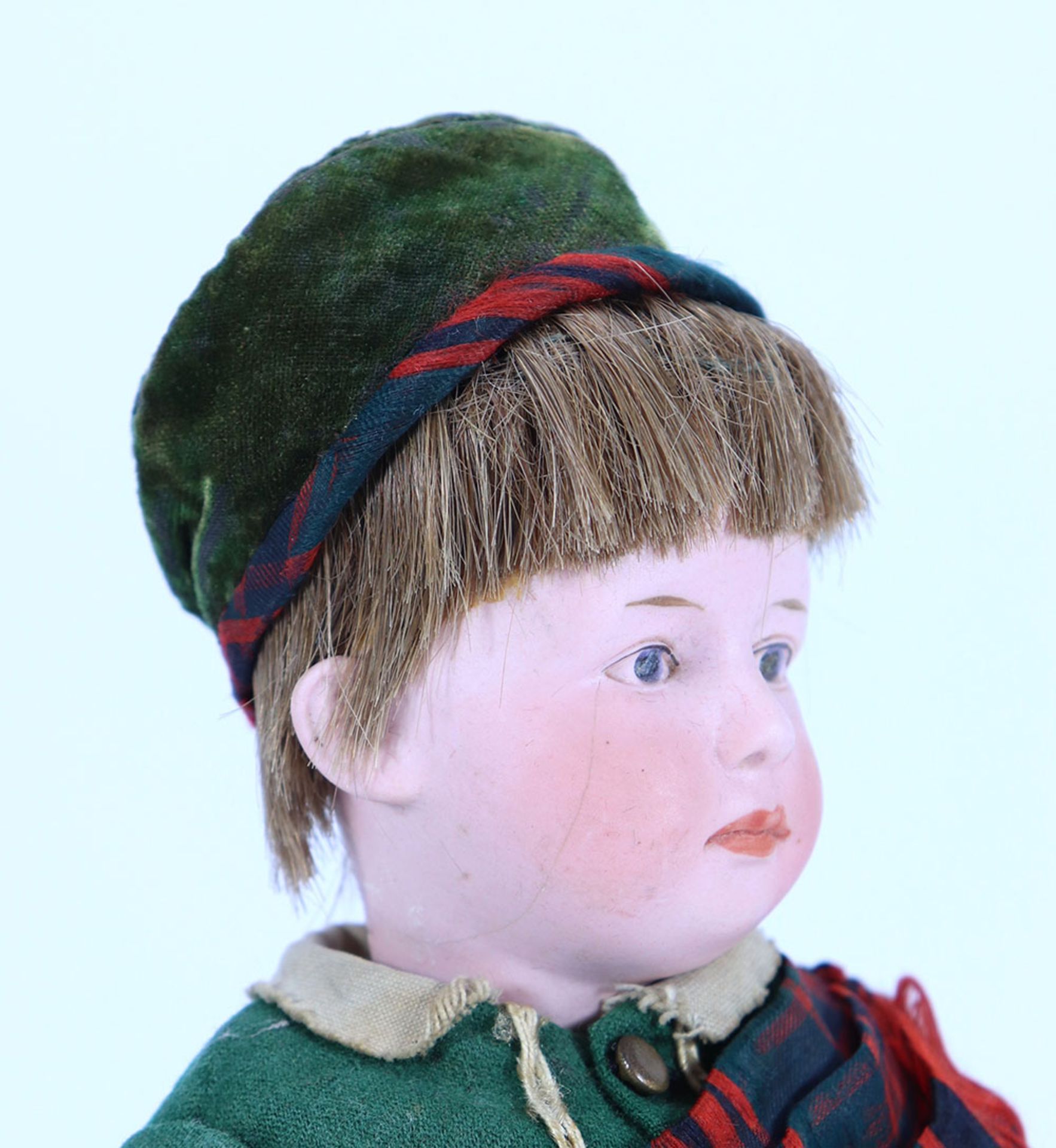 Gebruder Heubach character bisque head doll in original Scottish clothes, German circa 1910, - Image 2 of 2