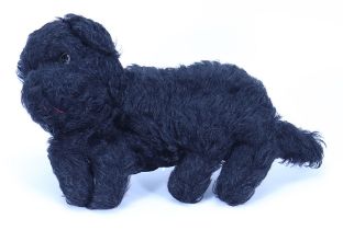 A J.K Farnell black mohair and velvet dog purse, English 1920s,