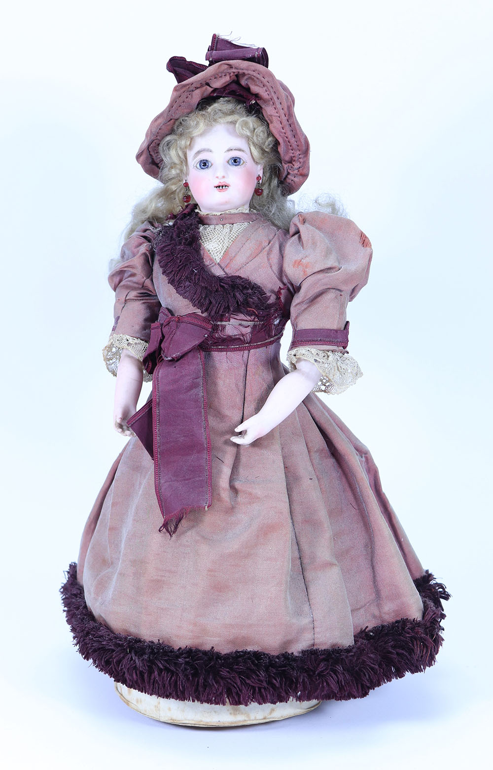 A rare all original bisque mechanical walking doll by Jules Steiner, French circa 1880,