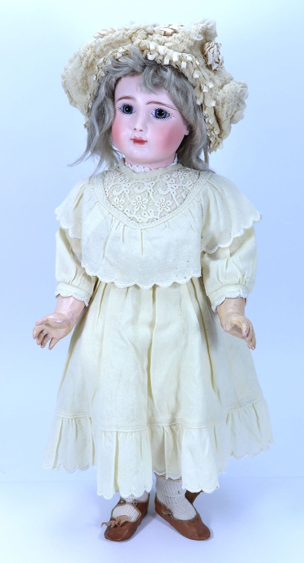 A good Steiner Figure A bisque head Bebe doll, size 15, circa 1890,