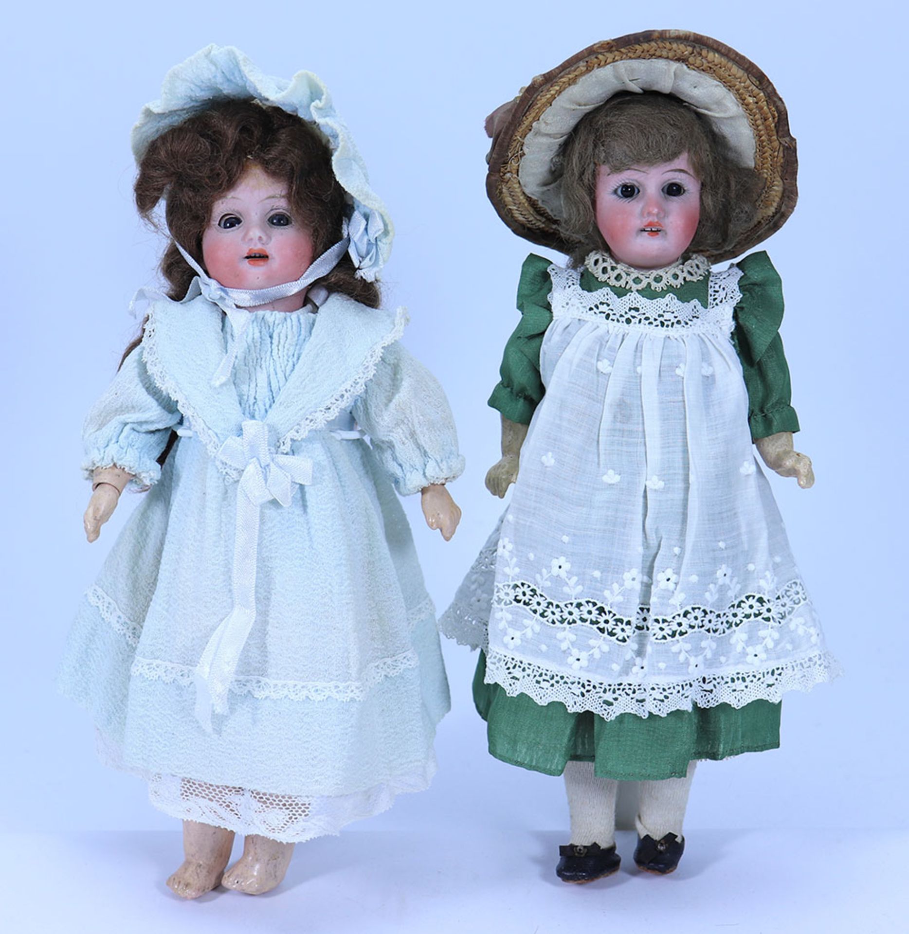 Two small bisque head dolls, German circa 1920,