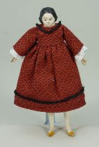 Early papier-mache shoulder head doll, German circa 1840,