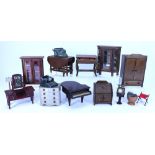 Collection of wooden Dolls House furniture, 1920s/30s,