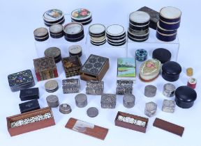 Collection of miniature Dominoes and boxes,