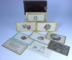 Three Bristol card beadwork pictures, 1848,