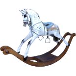 A G & J Lines Dapple Grey Victorian Rocking Horse on Bow Rockers,