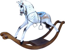 A G & J Lines Dapple Grey Victorian Rocking Horse on Bow Rockers,