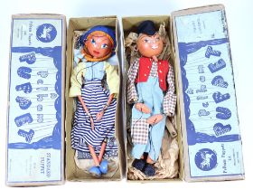 Early Pelham Puppets Dutch Boy and Girl, circa 1950,