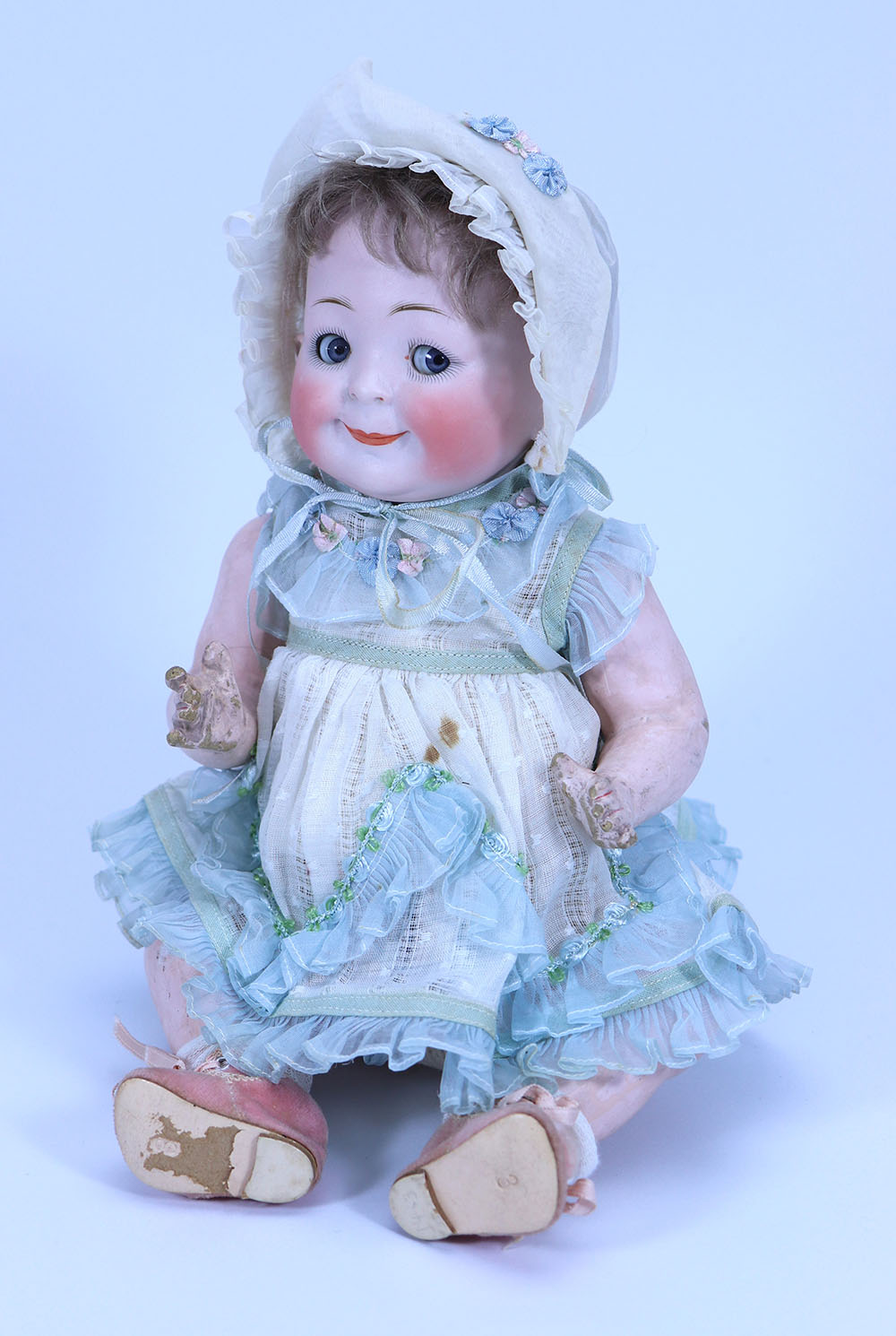 A rare Hertel, Schwab & Co 173 bisque head Googly-eyed doll, circa 1915,