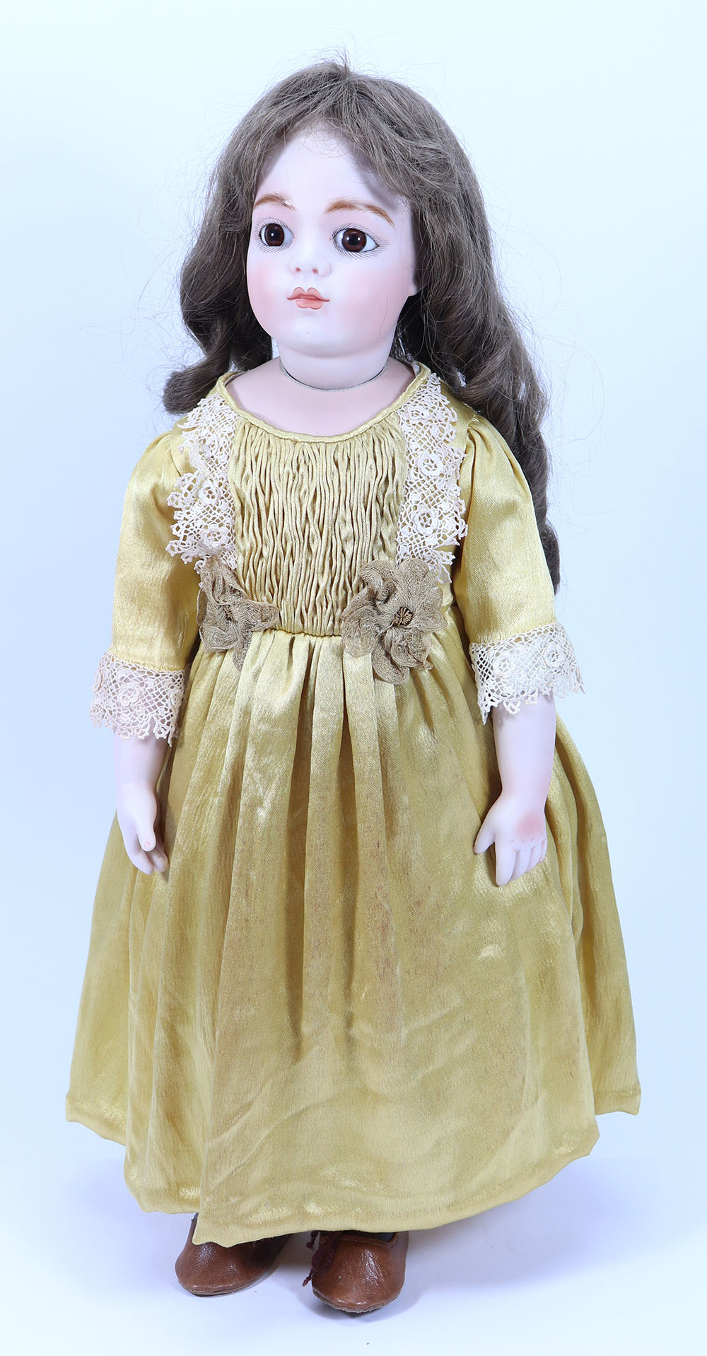 A reproduction Calli-Lou Bru Jne, size 10 bisque shoulder head doll, 1979,