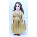 A reproduction Calli-Lou Bru Jne, size 10 bisque shoulder head doll, 1979,