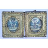A pair of early 19th century miniature pictures,