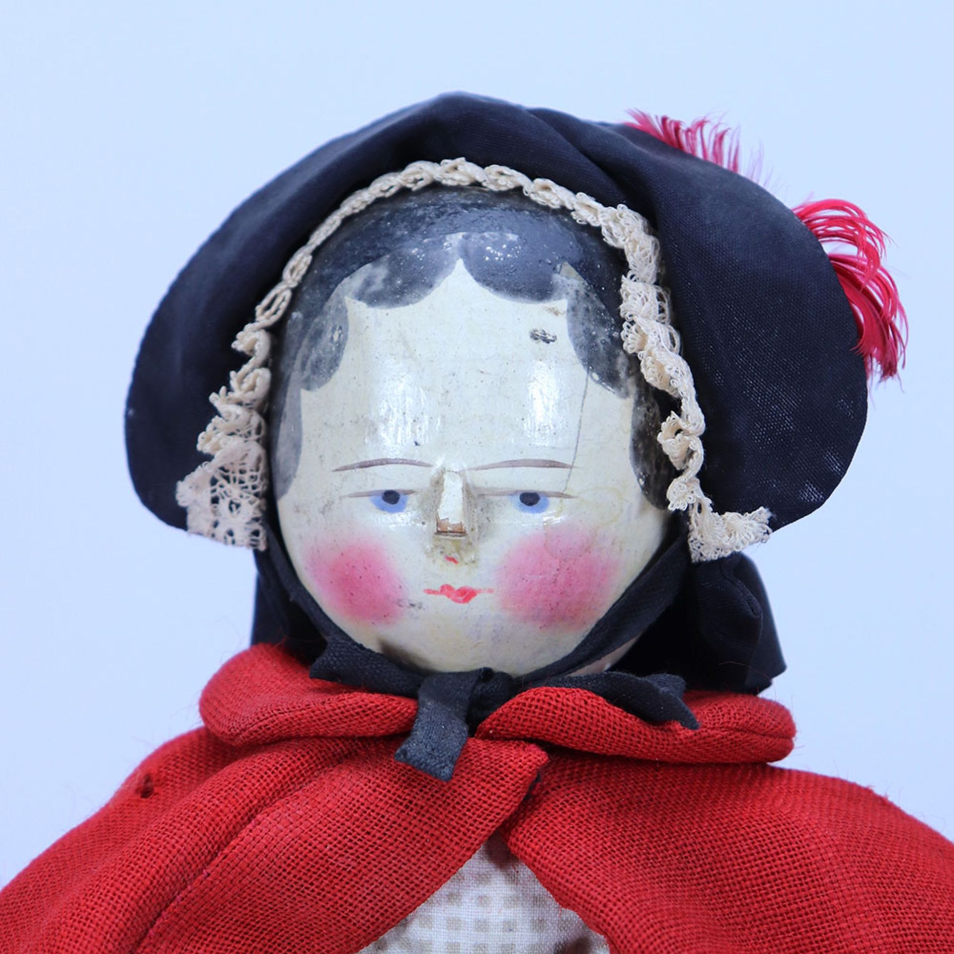 Painted wooden peg doll, - Image 2 of 2