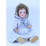 A large Hertel, Schwab & Co 157 bisque head character baby, German circa 1910,