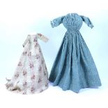 Two early dolls dresses, 1820s-30s,