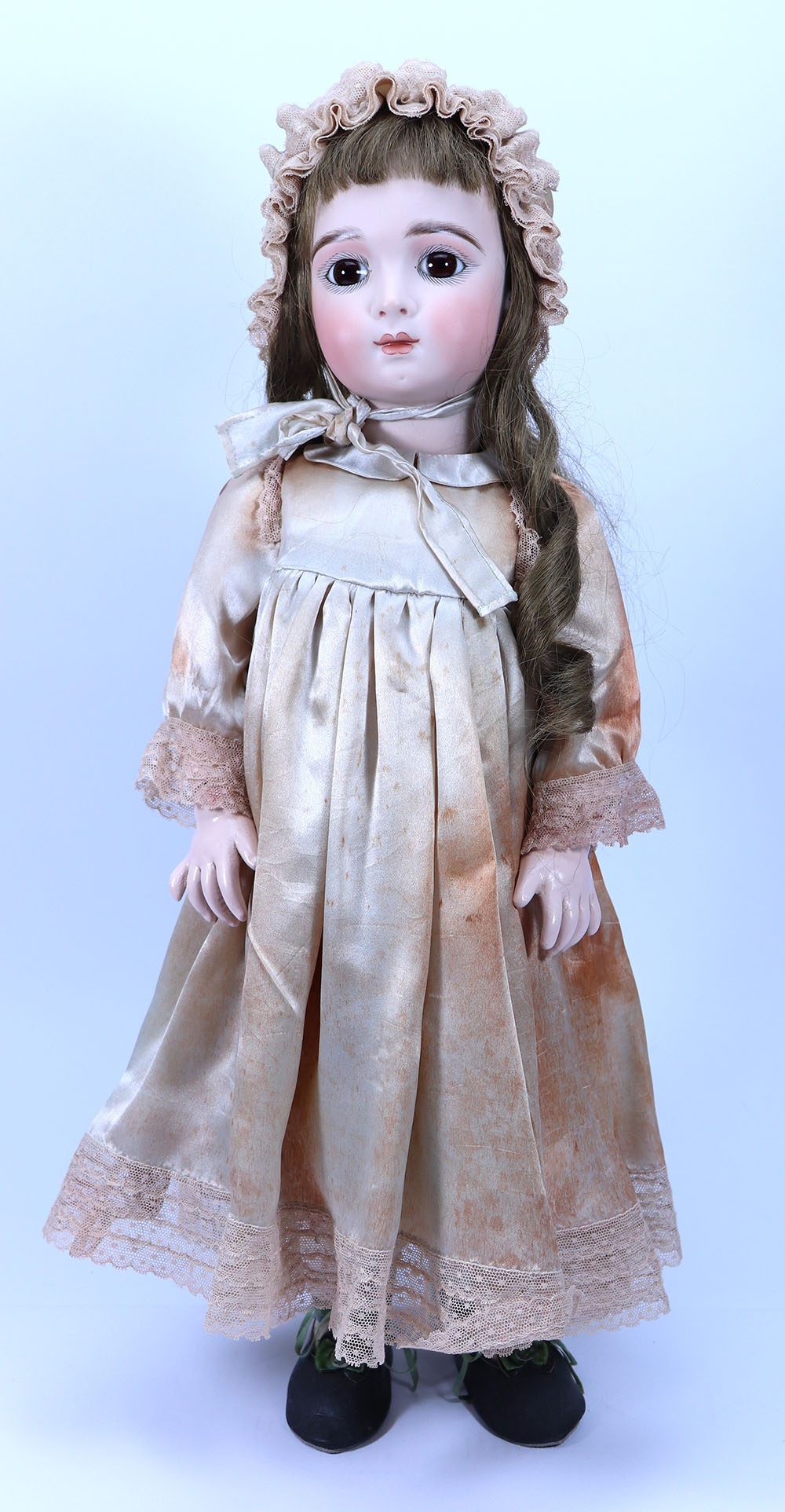 A reproduction Calli-Lou bisque head Bebe doll, 1981,