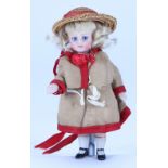 A miniature all original all-bisque doll, German circa 1910,