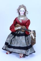 All original Gustave Vichy Guitar playing seated Lady Automata, French 1880s,