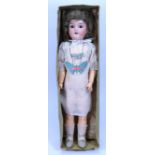 An A.M 390 all original bisque head doll in box, German circa 1915,