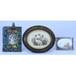 Three 19th century miniature pictures,