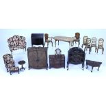 Selection of Tri-ang ‘Queen Anne’ period Dolls House furniture, 1930s,