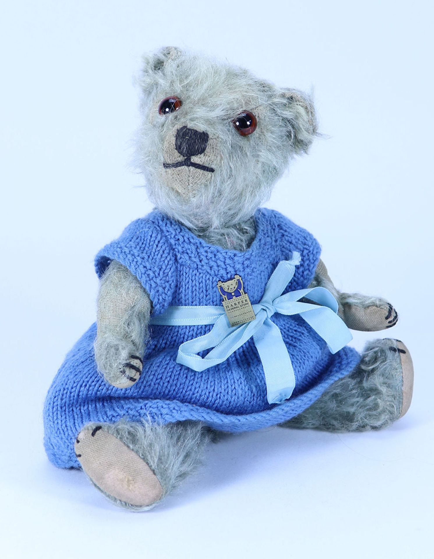 A charming small Chiltern blue mohair Teddy bear, 1920s,