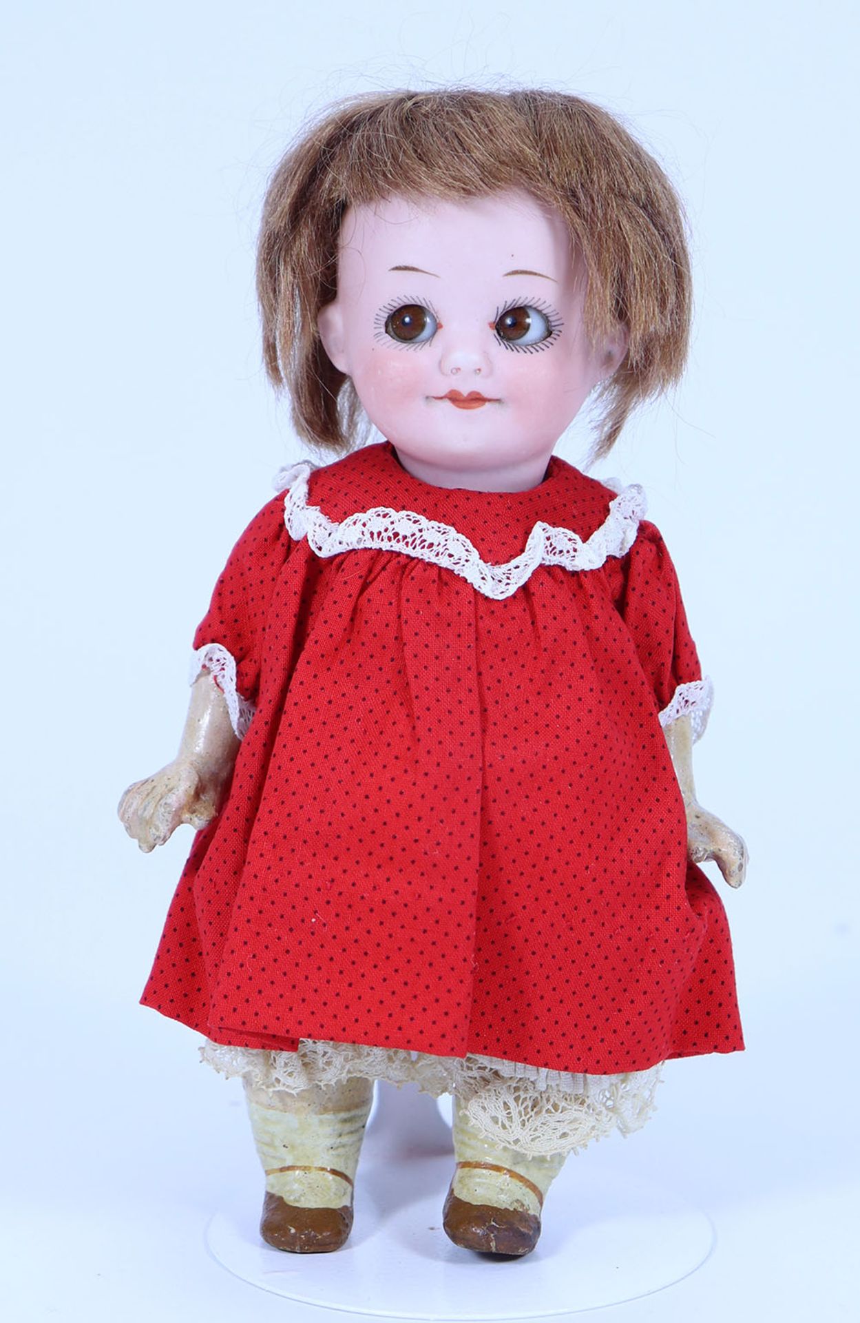 A small all original A.M 323 bisque head googly eyed doll, German circa 1915,