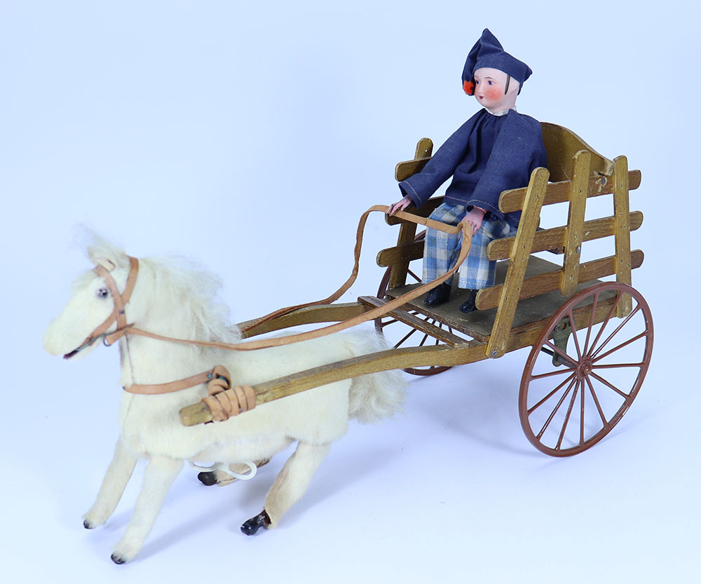 A Roullet and Decamps horse and cart mechanical toy, French circa 1905, - Image 2 of 2