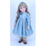 A Bebe Louvre bisque head doll, size 9, French circa 1880,
