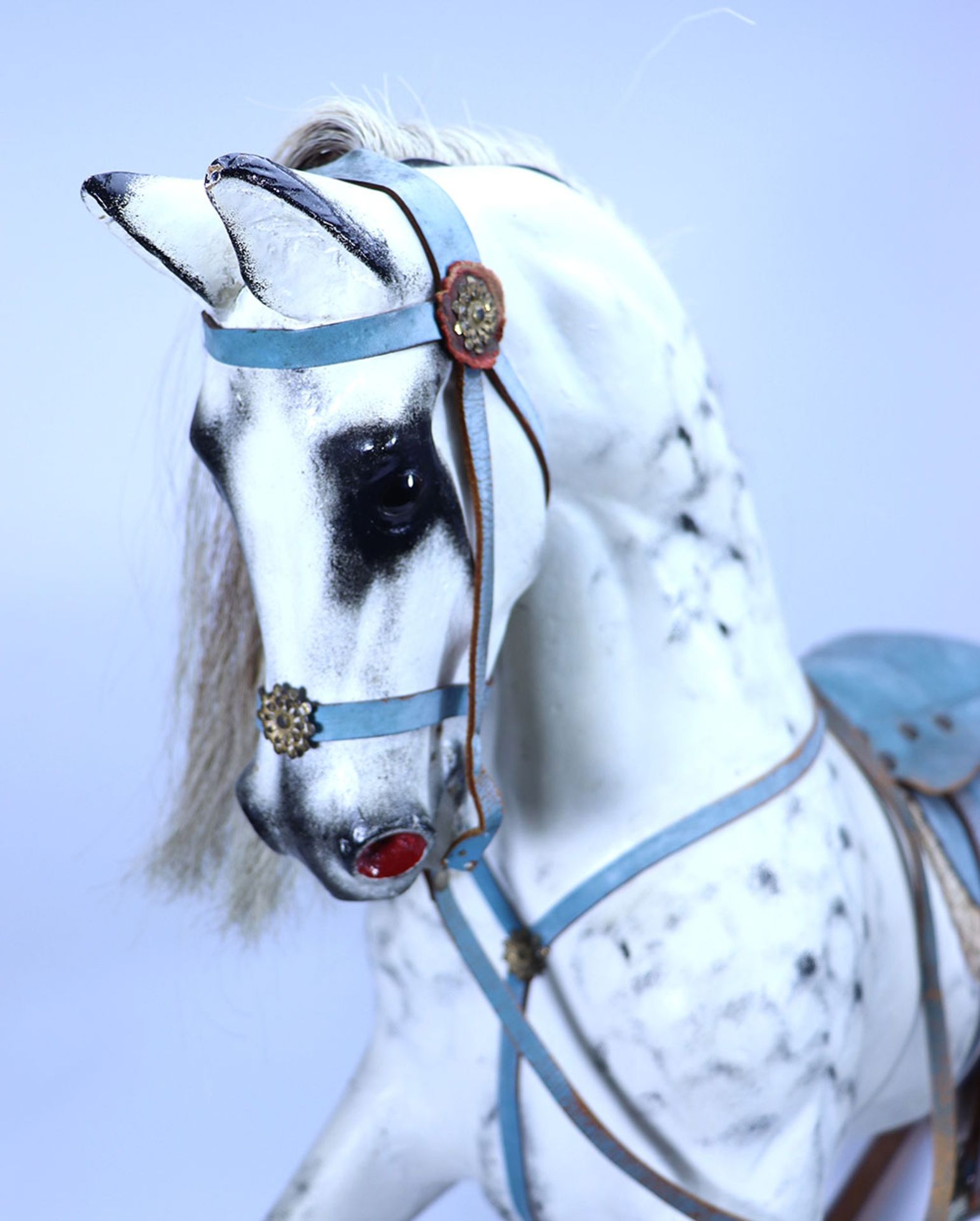 A G & J Lines Dapple Grey Victorian Rocking Horse on Bow Rockers, - Image 3 of 5