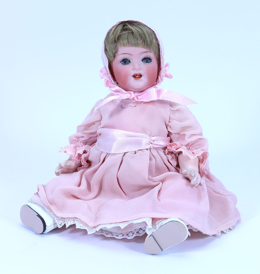 A small Heubach Koppelsdorf 342 bisque head baby doll, German circa 1915,