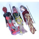 Six Indonesian Wayang Golek rod-puppets,