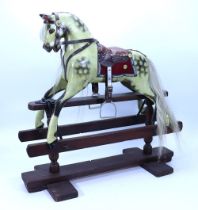 A G & J Lines Dapple Grey Victorian Rocking Horse on safety rockers,