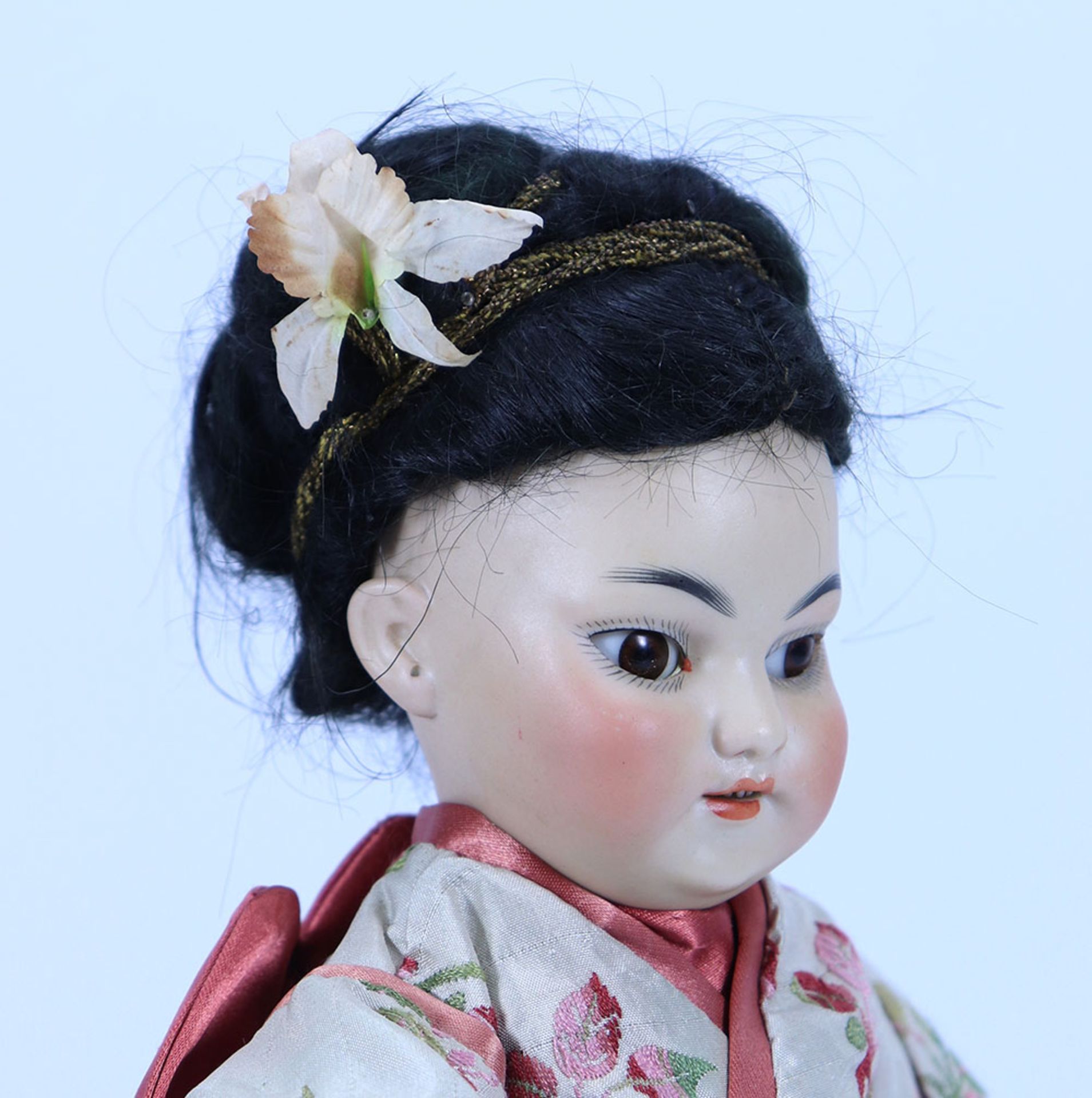 A Simon & Halbig 1199 bisque head Asian doll, German circa 1910, - Bild 2 aus 2